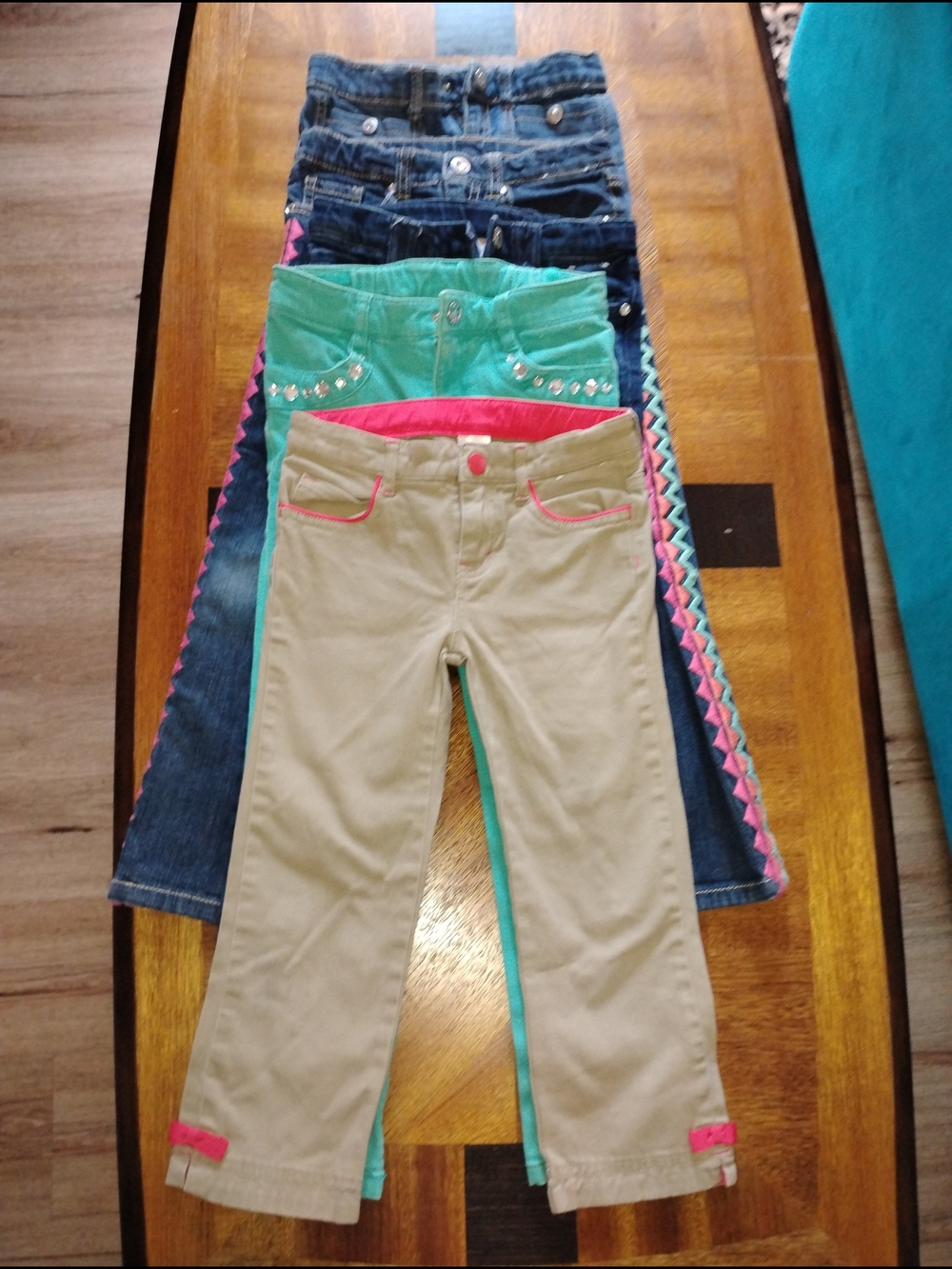 Gymboree Beige Pants with Pink Trim